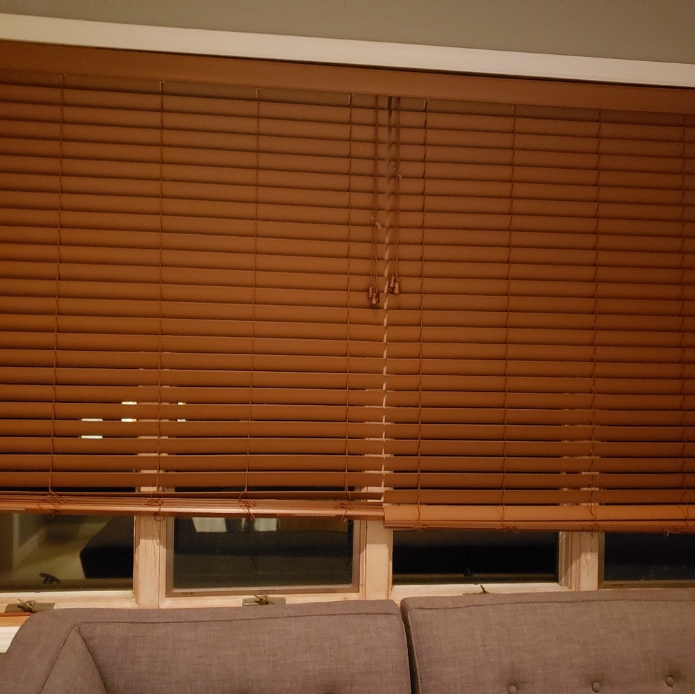 Custom made faux wood blinds